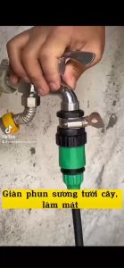 Trọn bộ 10 béc phun sương nhựa hoặc đồng chỉnh dc lưu lượng ống 10-12mm + đầy đủ phụ kiện kêt nối với vòi nước ren 21-27