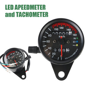 Odometer Gauge with LED Signal Light Universal 12V Backlight Indicator for Cafe Racer Motorbike Motorcycle Speedometer