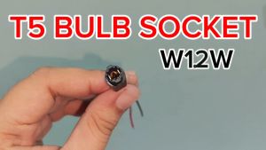 OSCPA (1PC) Car/Motorcycle T5 Dashboard Light Bulb Socket Holder With Wire W1.2W 22AWG (10403)