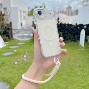 Ốp Điện Thoại iPhone 17/16/15/14/13/12/11 Pro Max Chống Sốc Tích Hợp Nam Châm Magsafe Có Dây Đeo Từ Tính Hiệu Ứng Laser Gradient Lấp Lánh Kèm Móc Trang Trí