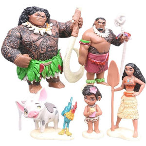 6 cái/bộ phim Công chúa Moana Tượng búp bê nhân vật Maui trưởng tui Mô hình nhân vật phim hành động món quà đồ chơi trang trí