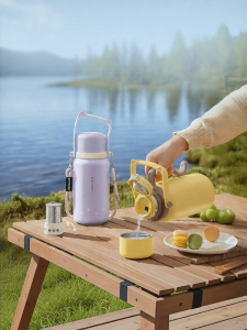 BUYDEEM | Cat Design Large Capacity Travel Thermal Mug for Tea Infusion