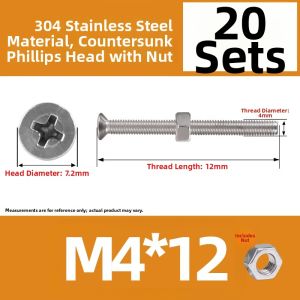 OPPU | Cross Recessed Head Extended Stainless Steel Screws Set