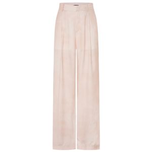 MO&Co. | High Waist Floor Length Plant Silk Washed Wide Leg Pants