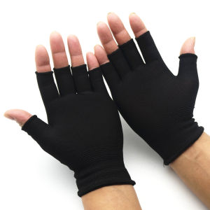 【1Pair Black Half Finger Fingerless Fishing Gloves For Women Men Wool Knit Wrist Cotton Gloves Warm Workout Gloves】
