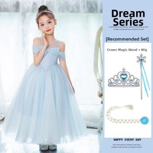 One Shoulder Mesh Sequin Princess Dress