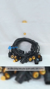 (MPE) Dây đèn trang trí ngoài trời 10 15 20 đui đèn - dây 5m 10m 10m đui đèn E27 (chưa bao gồm bóng)