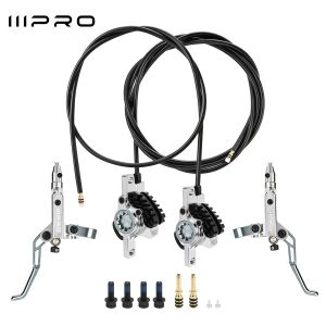 MEROCA | IIIPRO C5X2 MTB Hydraulic Disc Brake Set 940 / 1700mm Hoses – CNC Dual-Piston Caliper Tool-Free Hose Fitting Black/Silver Brake