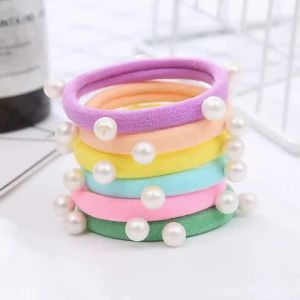 2/10PCS Fashion Korean Pearl Women Lady Hair Band Rope Headband Elastic Ponytail Holder Party Vacation Hairband Hair Accessorie