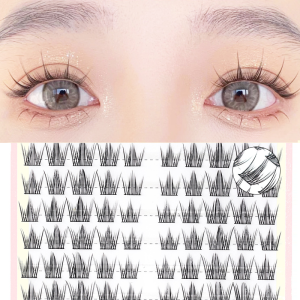 Dream Deer Sunflower False Eyelashes Black Stem Natural Segment Single Clusters for Comic Book Eye Makeup Anime Lashes