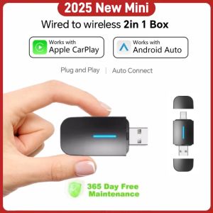 Android Auto Wireless Carplay Type-c USB Bluetooth Wifi Plug and Play 2In1 Dongle For Chevrolet Citroen Buick Cadillac Chery VW