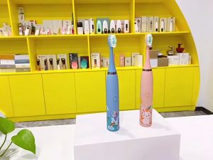 Bàn chải đánh răng tự động cho bé bàn chải đánh răng điện 4 chế độ kèm 5 bàn chải vệ sinh răng miệng cho bé - Loki Kid