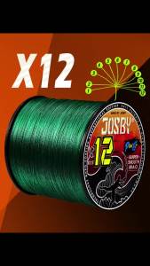 JOSBY 12 Braided Fishing Line Multifilament Carp Fly 12 Strands 300M 500M 100M Multicolor Japan Spinning Extreme PE Strong Weave