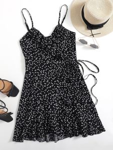 Váy Nữ Không Tay Cổ Chữ V in Hoa Dáng Rộng Mùa Hè Thường Ngày Kiểu Dáng Chữ a Không Cần Cài Nút