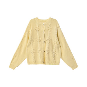NIHAOKANONG | Áo Cardigan Len Mỏng Phong Cách Retro Elegance Form Rộng Dài