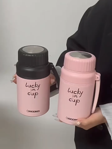 IFS แก้วน้ำสูญญากาศ เก็บอุณหภูมิ ร้อน-เย็น สแตนเลส 316 กระติกน้ําร้อน สเตนเลส Thermo Flask 1000 ml แก้วกระติกแบบพกพาขนาดเล็ก กระบอกน้ำขนาดเล็ก