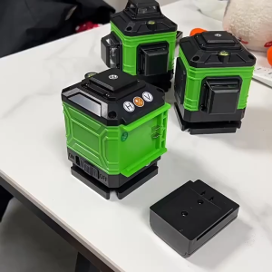 16/12 Line Laser Level 5D Green Light with Tripod Auto Leveling 360° Rotating LED Display Rotary Indoor Outdoor for Construction Tools