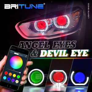 Britune Bi Xenon เลนส์บลูทูธ Angel Devil Eyes RGB APP Projector H1 HID หลอดไฟ LED H4 H7ไฟหน้ารถอุปกรณ์เสริม