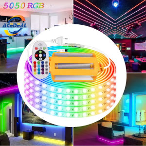 AceDeal [Support Lalamove Bulk Orders] 5050 RGB LED Strip Light (With Remote Control)Outdoor Waterproof RGB Strip Uesd For Room Home Decoration Cover Ceiling Lighting(No APP Control)