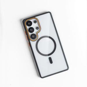 Sanptoch Diamond Clear Magnetic Phone Case For Samsung S25 24 Ultra Plus Soft TPU Edge + Hard PC Cover For Galaxy S25+ S24+ Transparent Military-shockproof Protection Casing