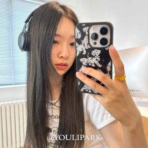 เคสโทรศัพท์ Acrylic ป้องกันการตกหล่น ลายสุนัขน่ารัก สำหรับ iPhone 16 pro Apple 15 pro Max 14 13 12 pro 11 XR ลายสุนัขน่ารัก