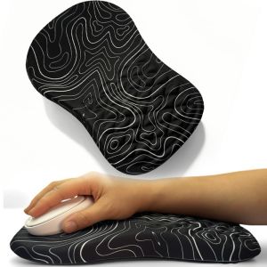 Ergonomic Mouse Pad Wrist Support Pain Relief Mouse Pad Comfortable Wrist Rest Entire Memory Foam Mouse Pad with Non-Slip Base