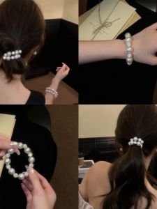 ยางรัดผมประดับเพชรเทียมสำหรับผู้หญิง วัสดุสแปนเด็กซ์ ยางรัดผมสุดหรูหรา ดีไซน์เกาหลี สไตล์เจ้าหญิง ที่คาดผม