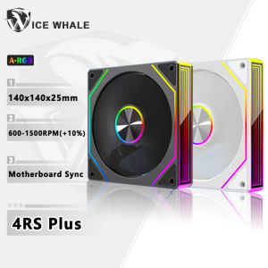 ICE Whale Prism 4RS Plus ARGB PC Case Fan 14cm Infinity Mirror Design Motherboard Light Sync 4PIN PWM CPU Cooler Fan ventilador