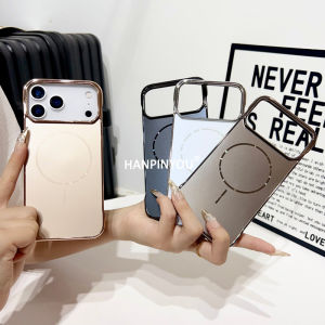 เคสสำหรับ Apple iPhone ไร้กรอบเคลือบทรายอย่างดีหรูหรา AG 17 Pro Max 17 Air แม่เหล็กบางเป็นพิเศษป้องกันลายนิ้วมือป้องกันเคสแบบเนื้อด้านผิวนอกด้านหลัง