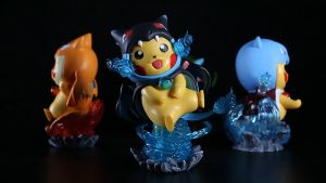 POKÉMON🔥PIKACHU COSPLAY CHARMANDER SQUIRTLE BULBASAUR 13cm Q VERSION🔥ACTION FIGURE TOYS STATUES