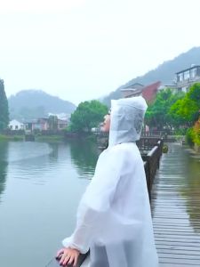 Reusable & Waterproof Adult/Children Raincoat Quick Drying EVA Long Rain Coat Jacket Suitable for Outdoor and Travel