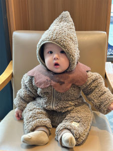 Thick Hooded Winter Bodysuit for Babies
