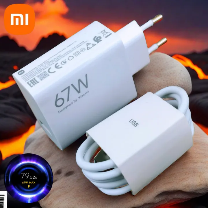 Xiaomi | Xiaomi Original 67W Turbo Fast Charge EU Adapter for Poco X6 Pro/X5/F5/Mi 14/13/12s/Redmi K60/K50/K60E Mobile Phone with GaN Tec