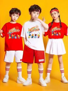 Long Sleeve Childrens Cheerleading Outfit National Pride Opening Ceremony Performance Clothes for Boys And Girls