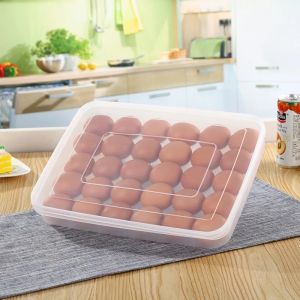 New 1PC 30 Grids Large Capacity Egg Shockproof Holder Plastic Egg Container with Cover Storage Box Tray for Refrigerator