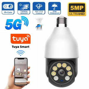 5MP 5G Bulb Camera E27 WiFi TUYA Smart Life PTZ IP CCTV Outdoor Night Vision 3MP Security Video Bulb Surveillance Camera TUYA