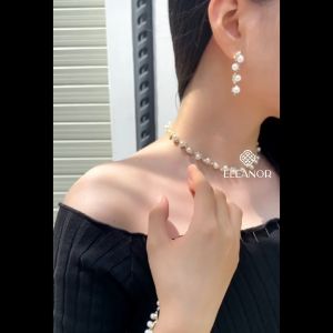 Dây chuyền vòng tay bông tai nữ Eleanor Accessories bộ trang sức ngọc trai nhân tạo phụ kiện trang sức 4805