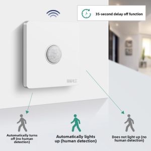 MUJUEAO | Infrared Motion Sensor Switch for Corridors and Stairwells with Sound and Light Control LED 86 Type