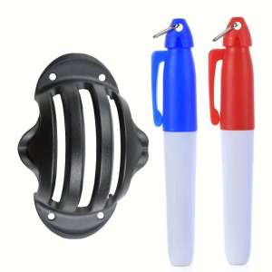 Golf Ball Liner Triple Line with 2 Marker Pen Color Blue Red Putting Position Aids Line Marker