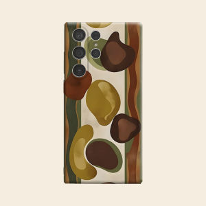 earth tone pebble stripe Luxury Fashion Full Lens Protective Case for Samsung Galaxy S26 S25 S24 A56 A36 Plus Ultra