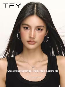 TFY | Big Circle Cross Ear Cuff Earrings