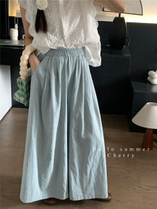 Quần Ống Rộng Vải Lanh Cotton Mỏng Mùa Hè Dài Đến Mắt Cá Chân Cạp Cao Quần Dài Ống Đứng Cho Nữ