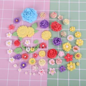 Simple Pastoral Small Daisy Rose Peony Fondant Chocolate Cake Silicone Mold Baking Cake Topper
