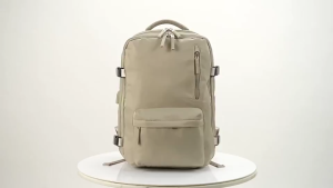 Apricot Light Apricot Carry-On Friendly Backpack with Laptop Compartment and Shoe Pocket