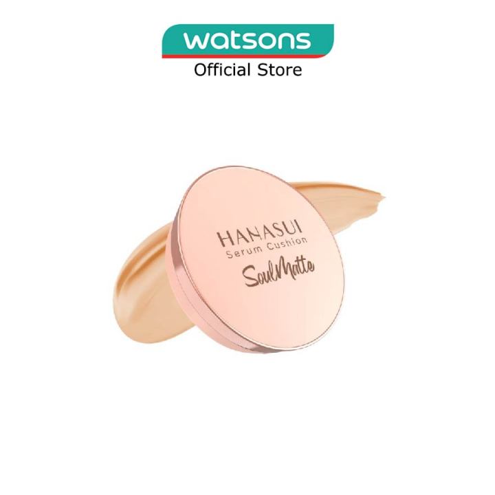 HANASUI Serum Cushion Soulmatte (102 Natural) Create Flawless Look With Great Coverage That Lasts All Day 15g