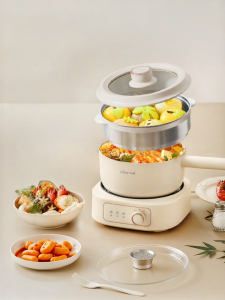 [China Plug Adapter Needed] Bear | Compact Separable Multi-Function Electric Hot Pot for Noodles and Cooking