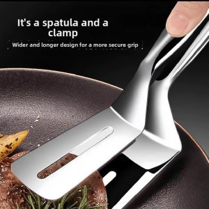Heat Resistant Stainless Steel Fish Turner Steak Tongs 1PC