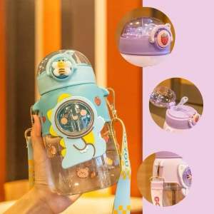 Botol Minum Anak Lucu Motif Kartun 720Ml + Tali Panjang BPA FREE / FREE STIKER 2D&3D -133
