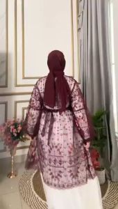 BENING JAYA - Outer gamis Tile kondangan pesta wisuda lebaran aurella