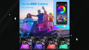 Lampu Variasi Kolong Mobil LED Strip Flexible RGB Light 48 LED USB APP Control 4 PCS Lampu Interior Mobil